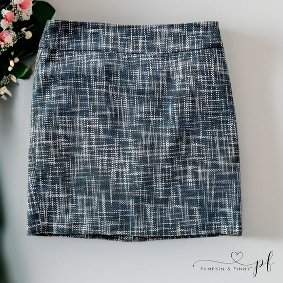The Limited Black & Blue Tweed Mini Skirt Sz 4 - Picture 1 of 7